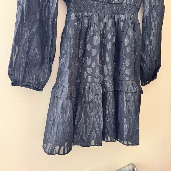 Lilly Pulitzer Avelynn Silk Dress Black Onyx Seeing Spots Metallic sz 8 NWT $258 - Picture 5 of 10